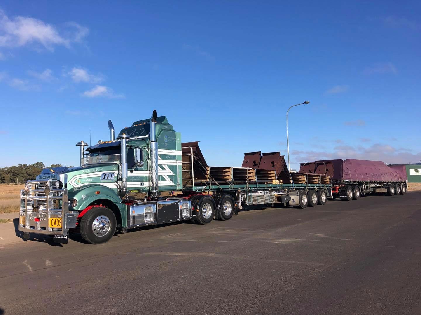 Green Colour Oversized Truck — Transport Company in Townsville, QLD