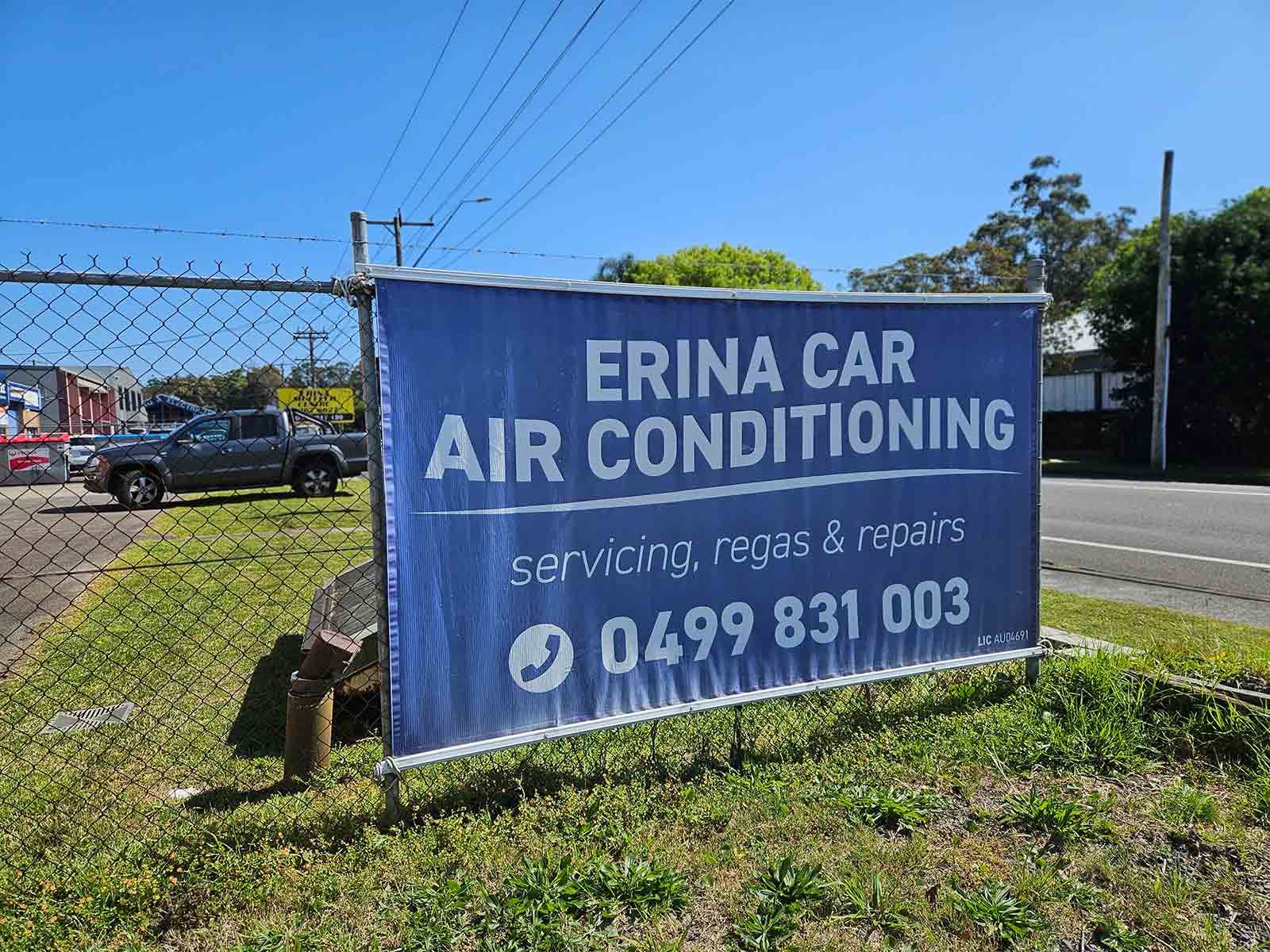Blue Signage That Says Erina Car Air Conditioning On It — Erina Car Air Conditioning In Erina, NSW