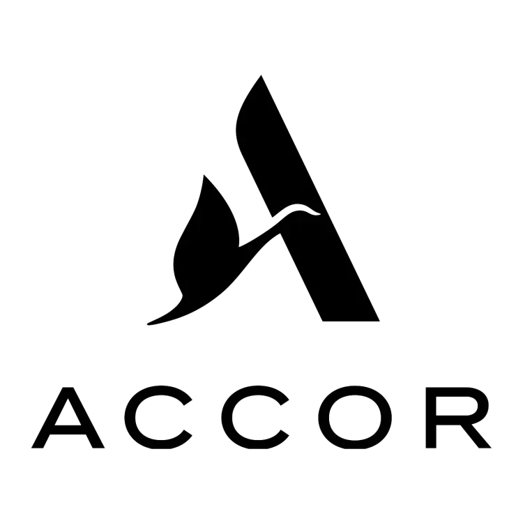 Black Accor hotel logo: an 