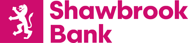 Shawbrook Bank logo with a white lion and text.