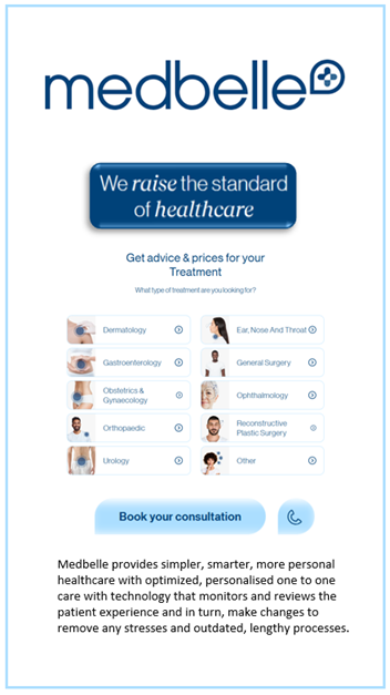 Website offering healthcare services.