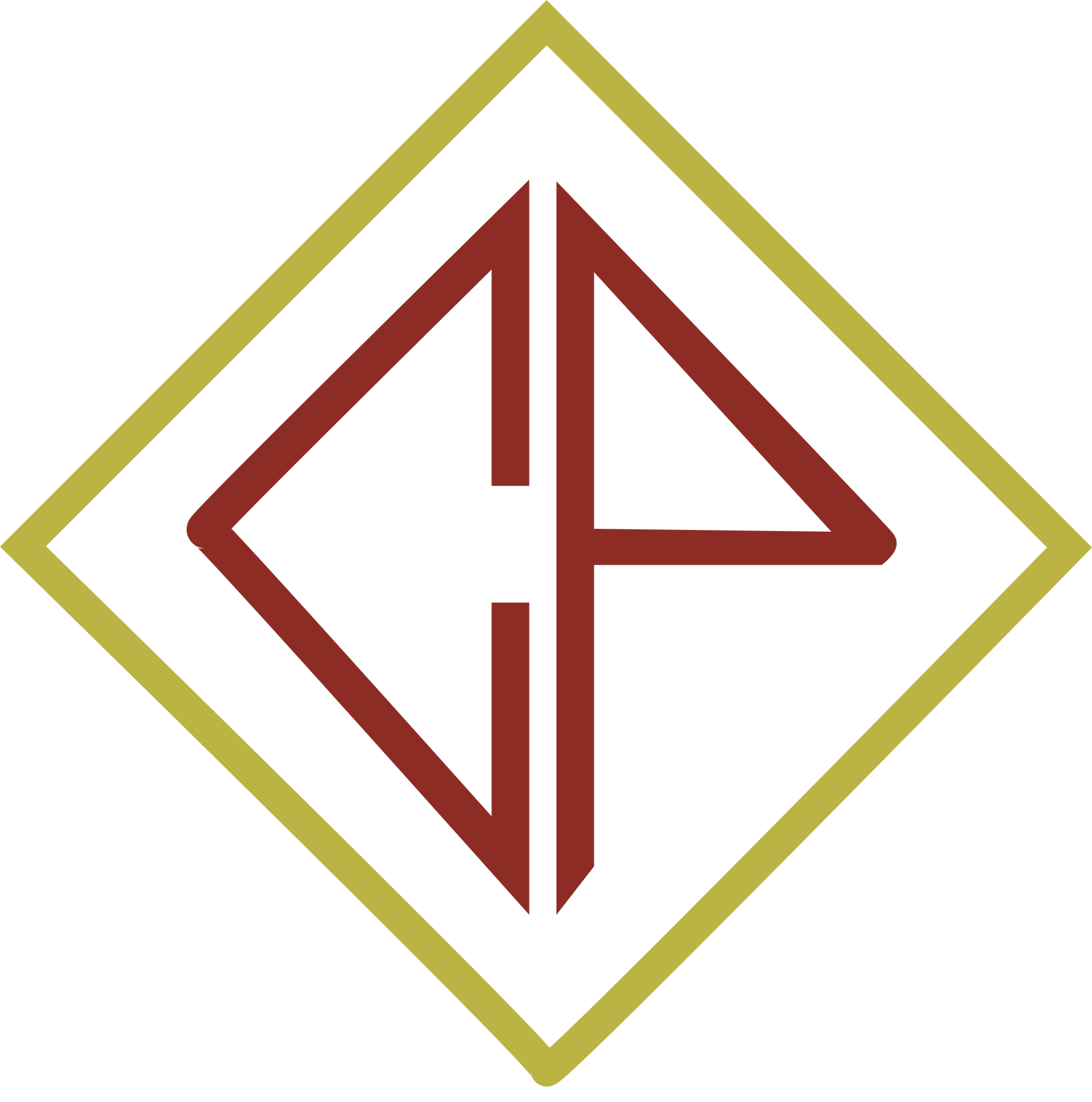 A red and gold logo with the letter p in a diamond.