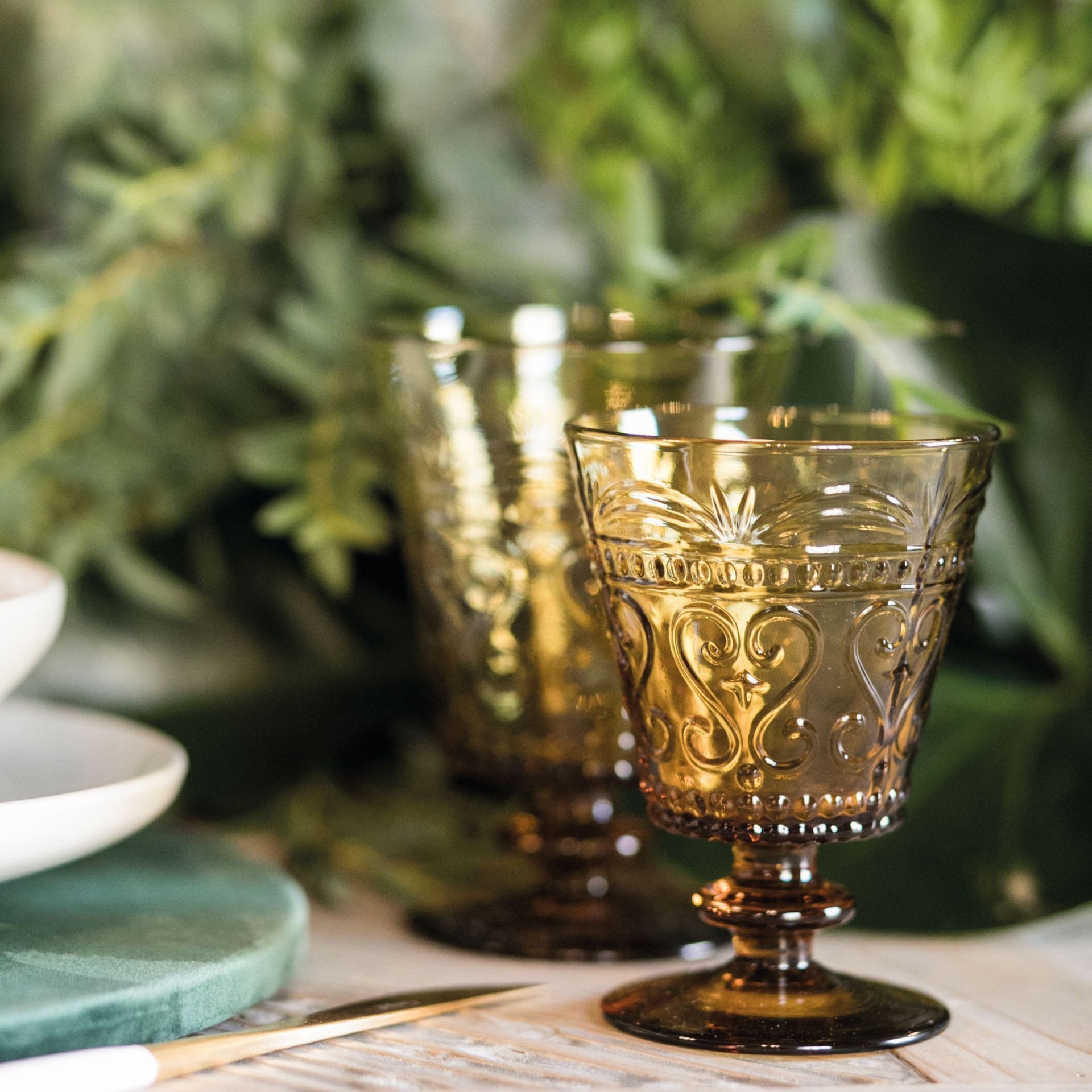 brown glasses on a table