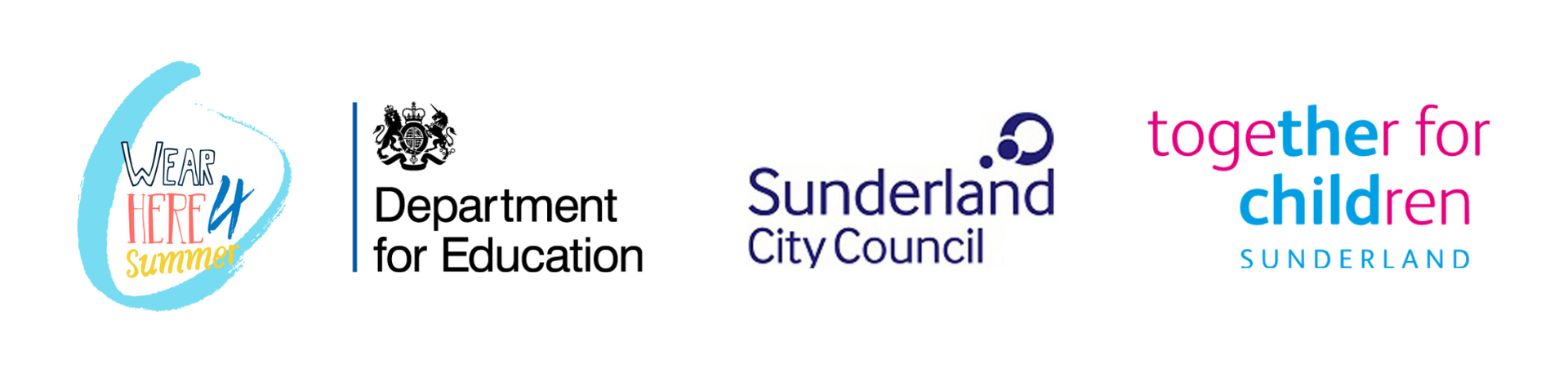 Three logos for different organizations are lined up on a white background.