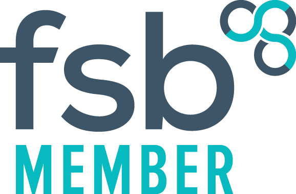 The logo for fsb member is blue and green