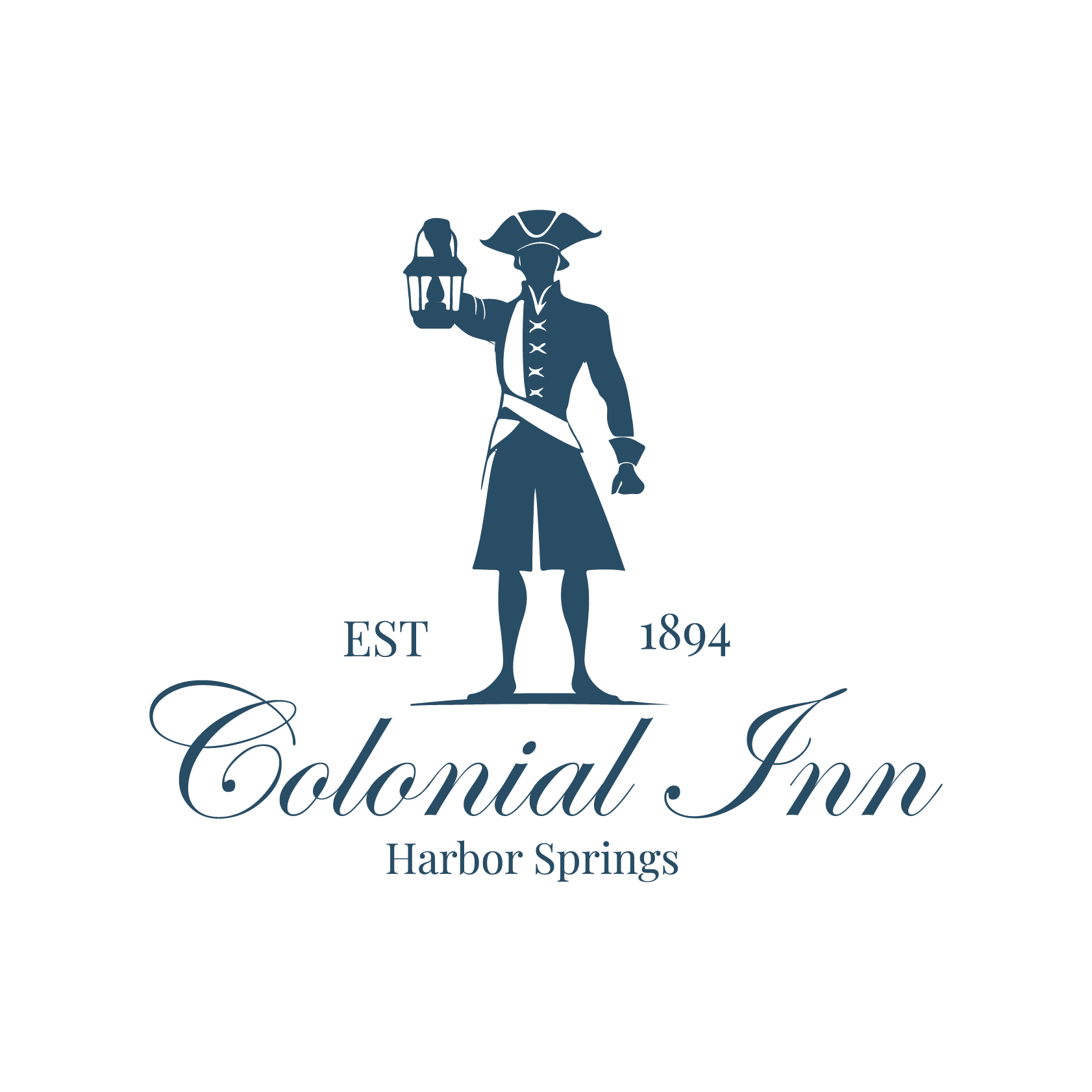 The logo for the colonial inn hotel in harbor springs michigan