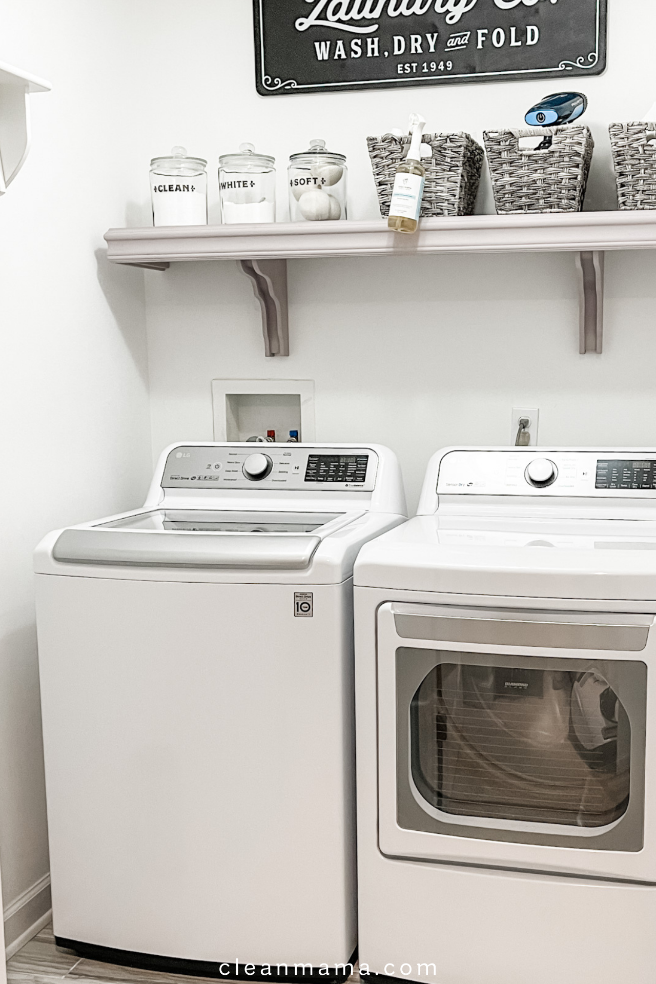 There is a washer and dryer in the laundry room.
