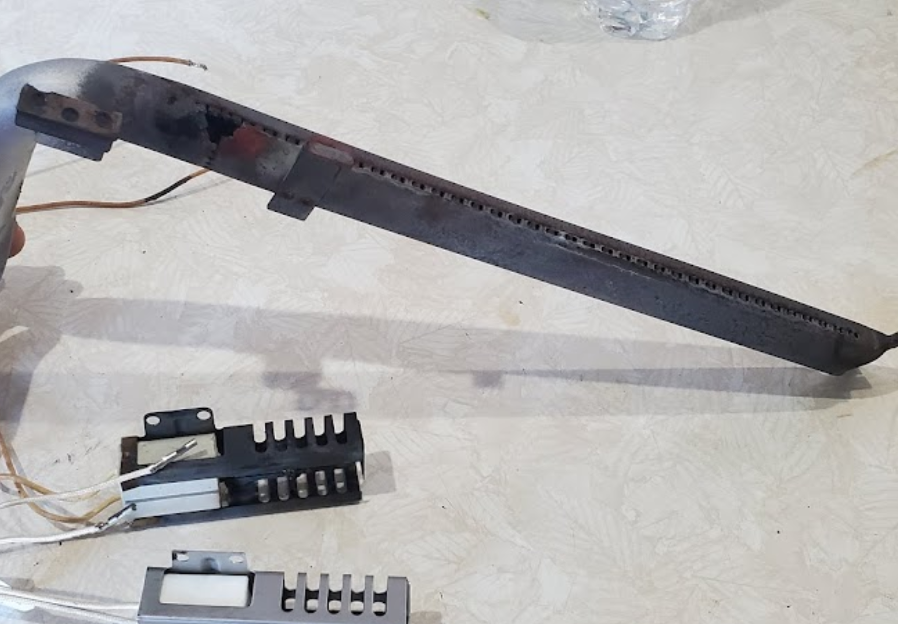 A piece of electrical equipment is laying on the floor