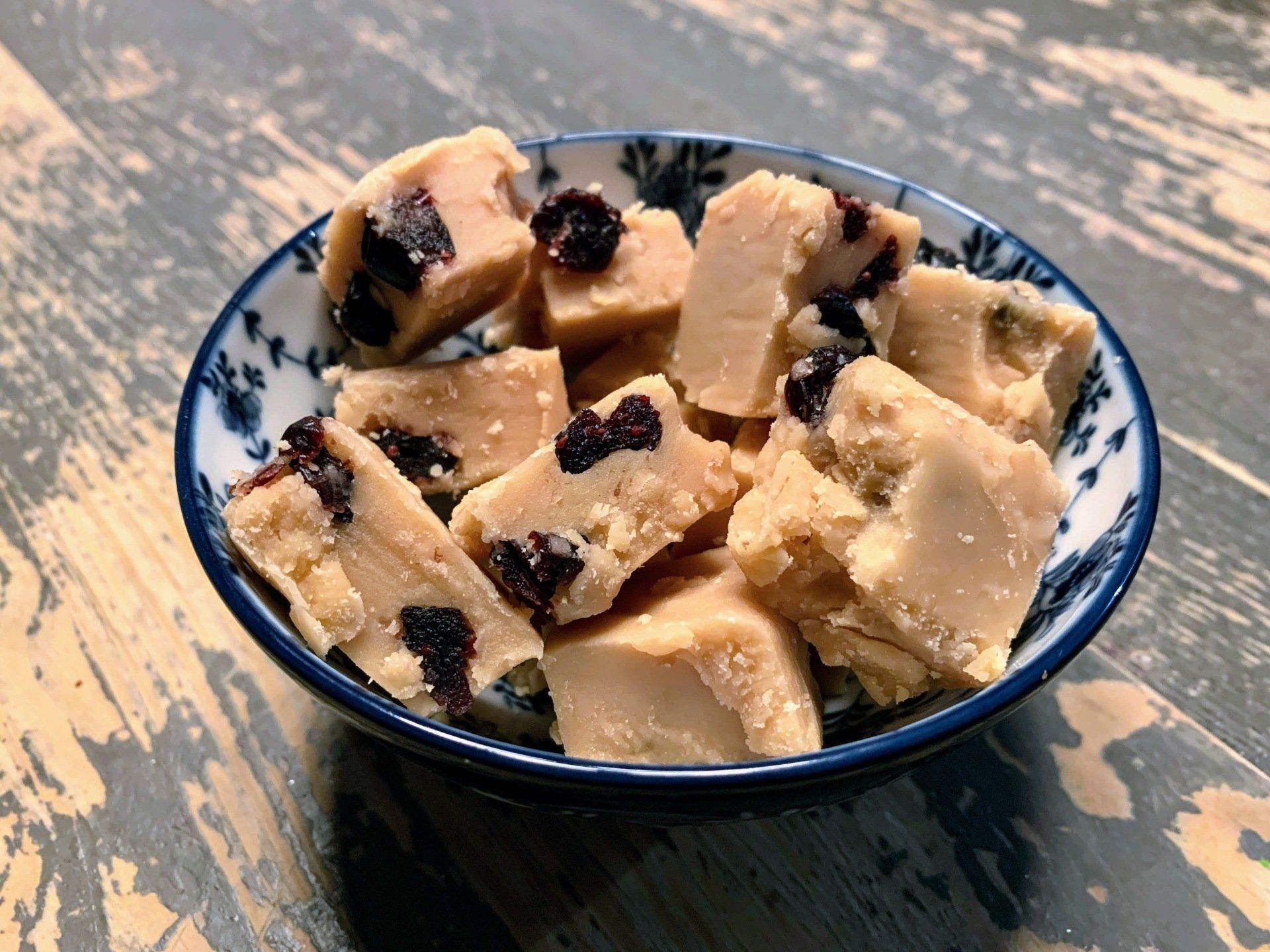 Cranberry witte chocolade fudge