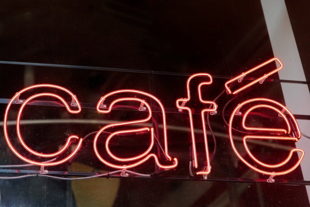 A Close Up of a Neon Sign That Says Cafe — Signtek Gladstone in Gladstone Central, QLD