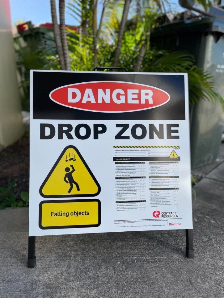 A Sign That Says Danger Drop Zone on It — Signtek Gladstone in Gladstone Central, QLD