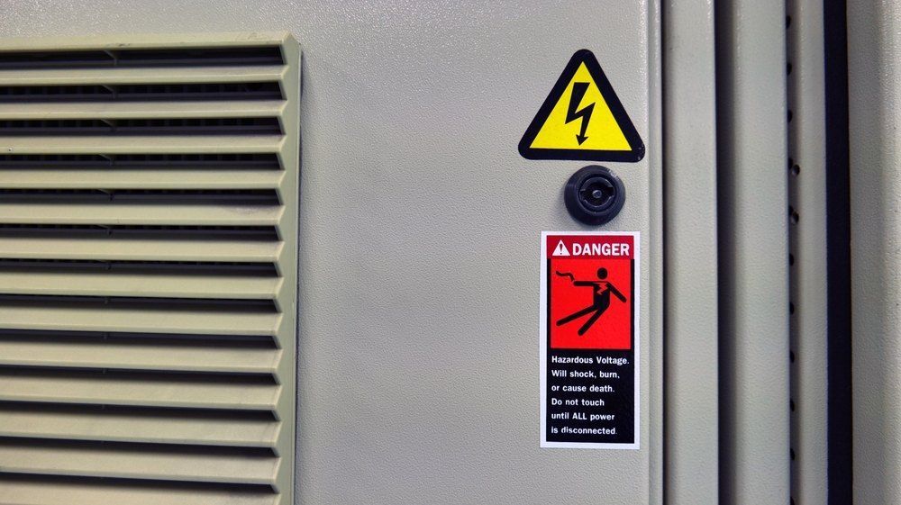 Electrical Panel With Warning Symbols — Signtek Gladstone in Gladstone Central, QLD