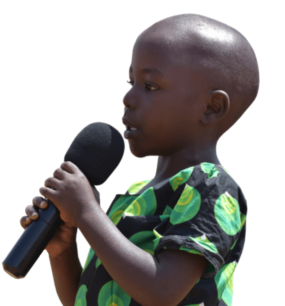 A Child with a microphone