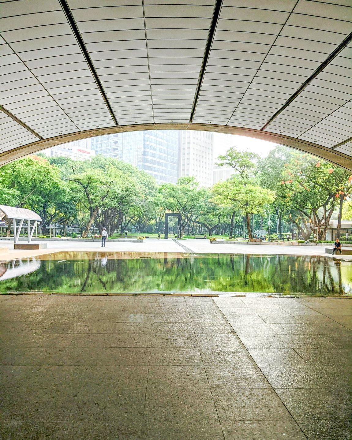 A view of a Ayala triangle gardens