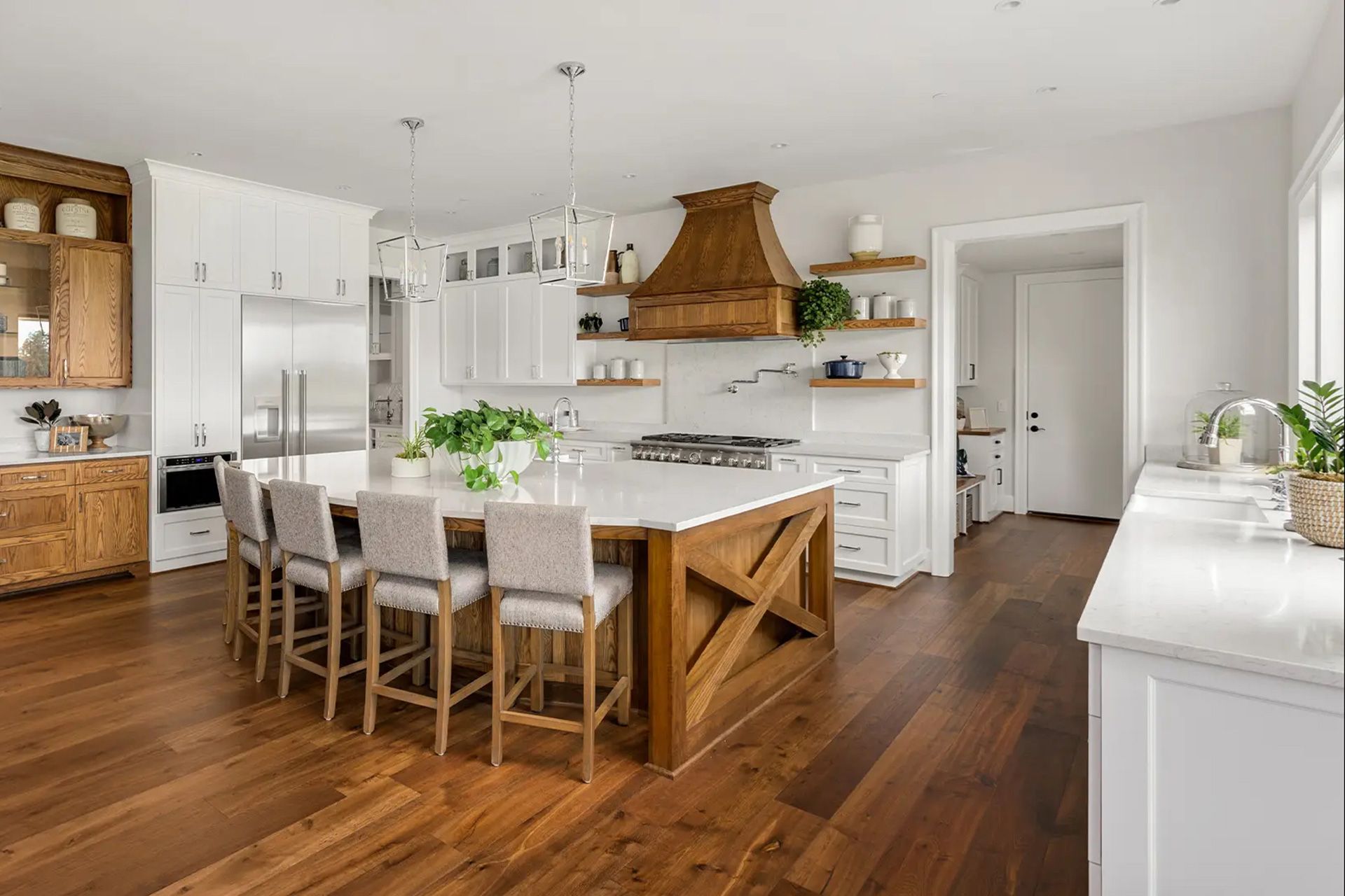 Timber floor dining and kitchen