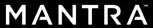 The word mantra is written in white on a black background