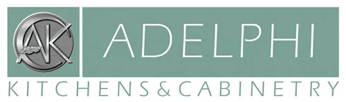 Adelphi kitchens and cabinetry logo on a green background