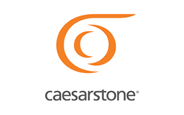A caesarstone logo on a white background