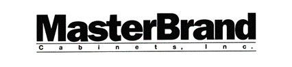 A black and white logo for master brand cabinets inc.