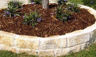 Round Stone Wall - Stone Wall Garden Design in Plano, TX