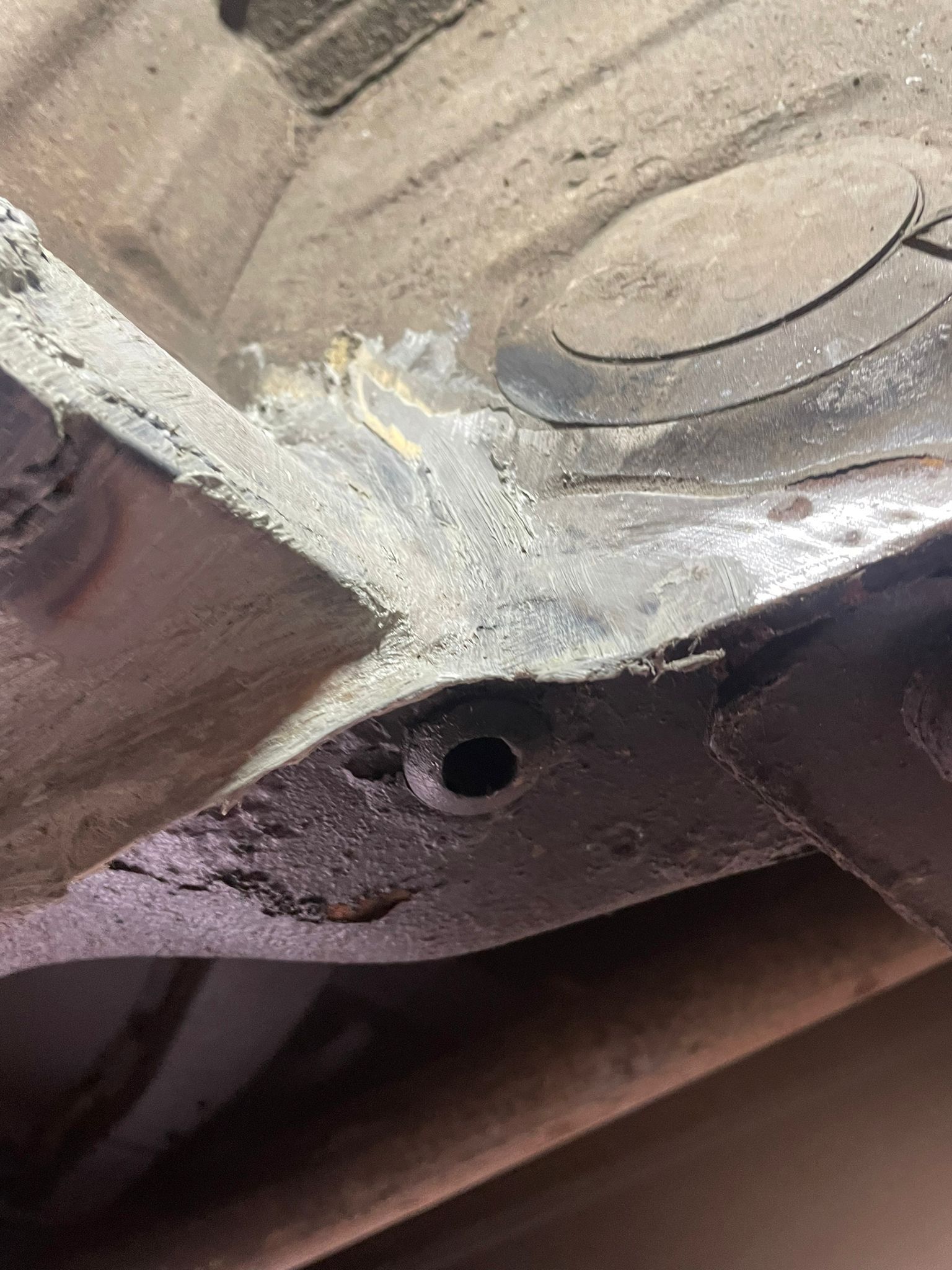 MOT Welding repair ready to be reinspected