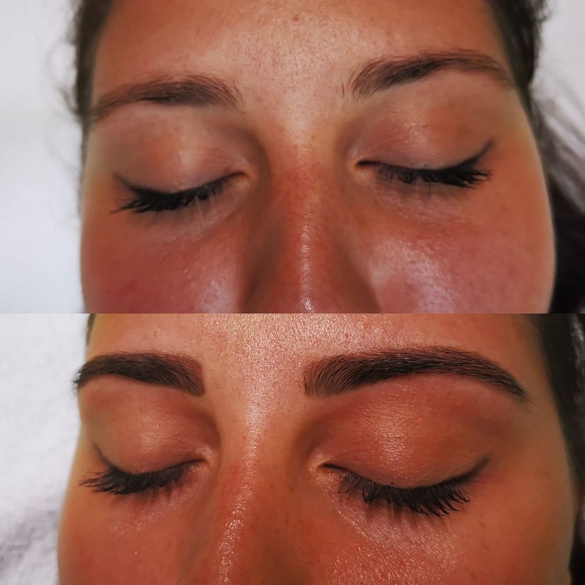 Tinta sopracciglia prima e dopo