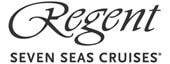 The logo for regent seven seas cruises is black and white.