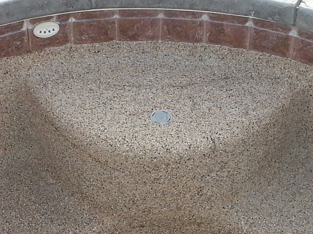 There is a hole in the middle of the pool.