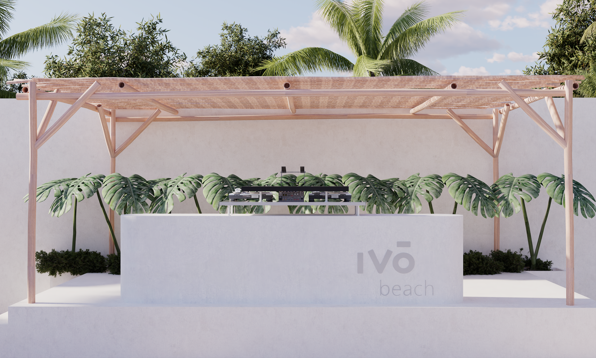 Chef grilling skewers for diners at outdoor dining table.