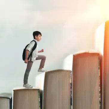child moving forward with confidence