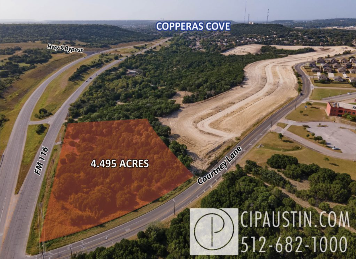 an aerial view of a lot for sale in copperas cove .