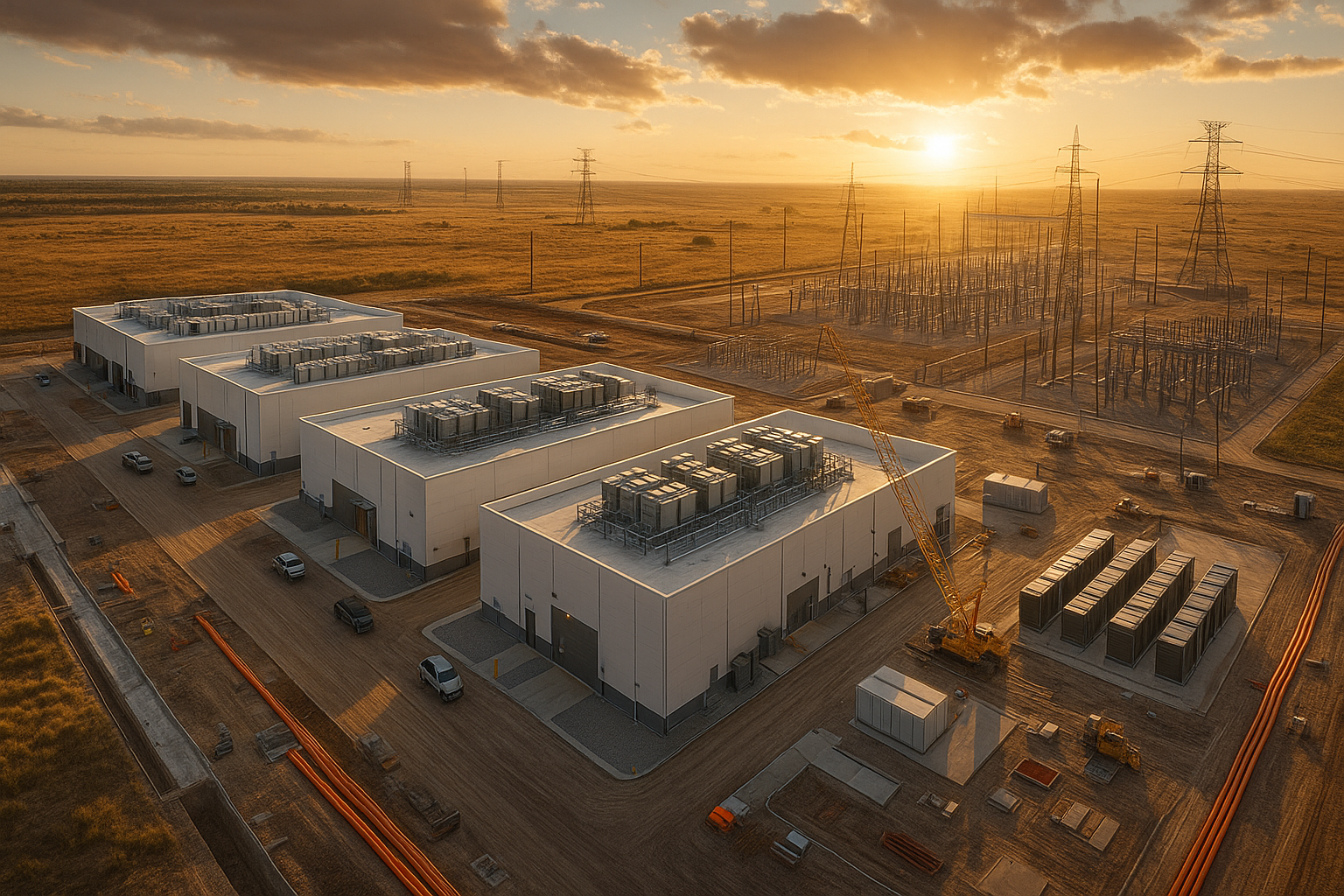 Aerial view of a power plant