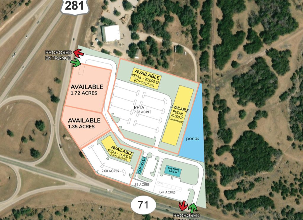 retail and pad sites in marble falls tx