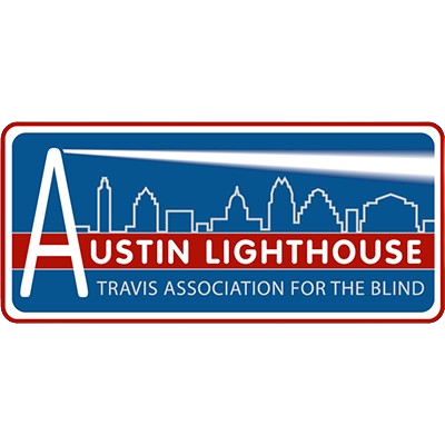 The logo for the austin lighthouse travis association for the blind