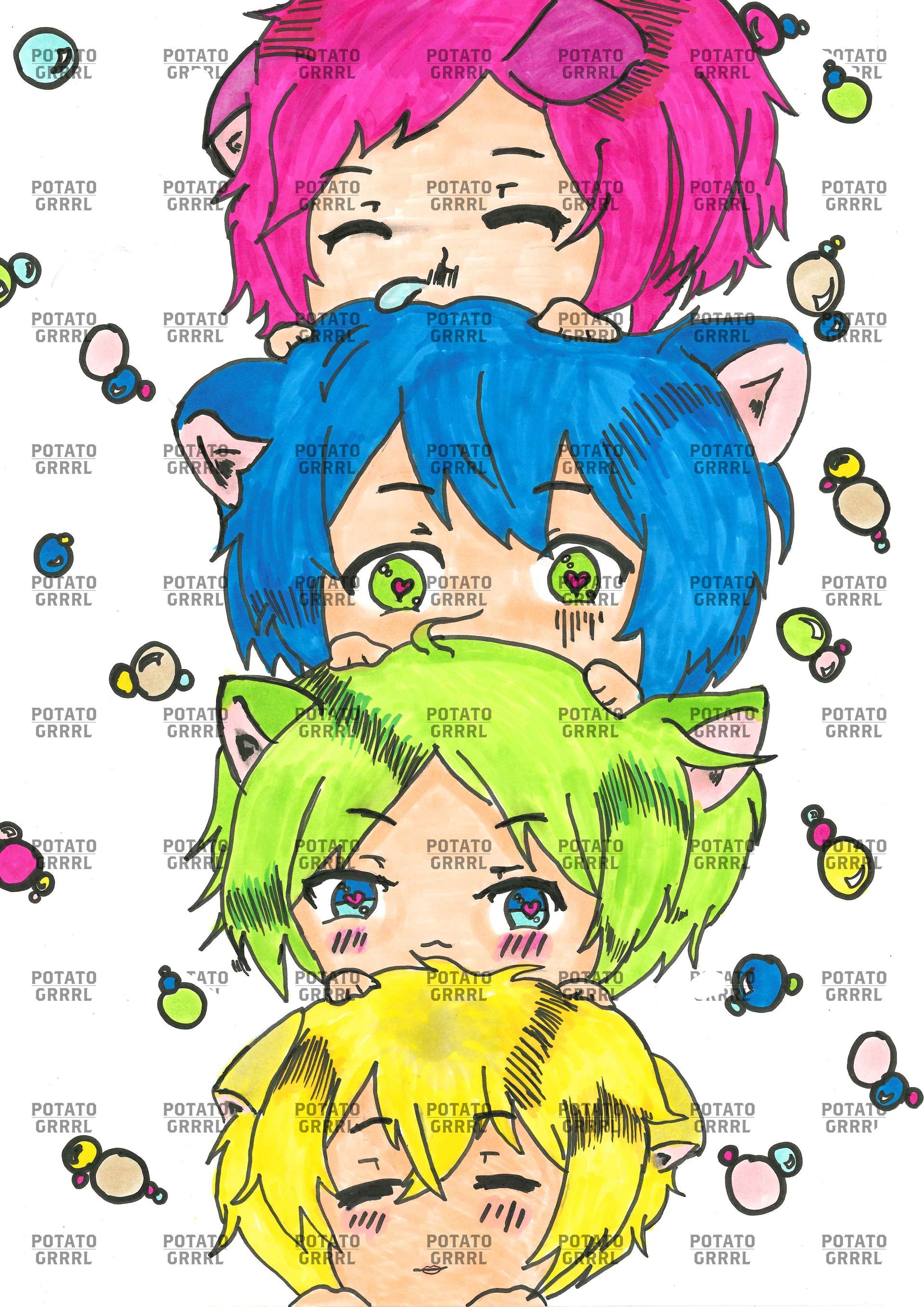 half kid kittens with colour