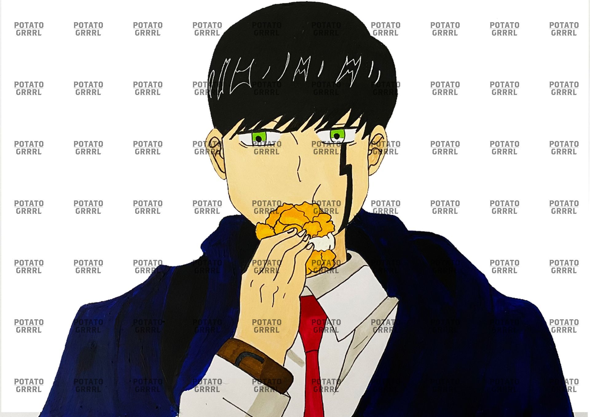 Mash main Character eating Creampuff (colour) satire of harry potter