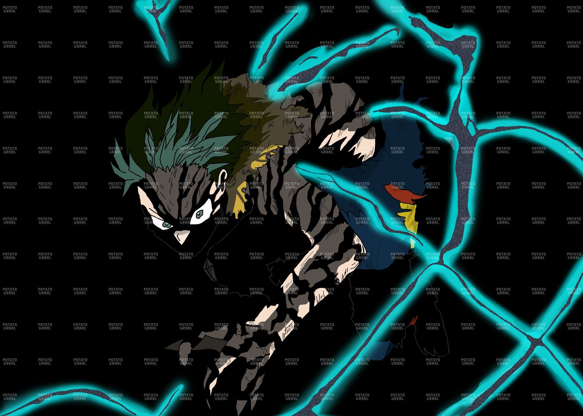 Inosuke is ready to fight with his Boar head-on. (Colour)