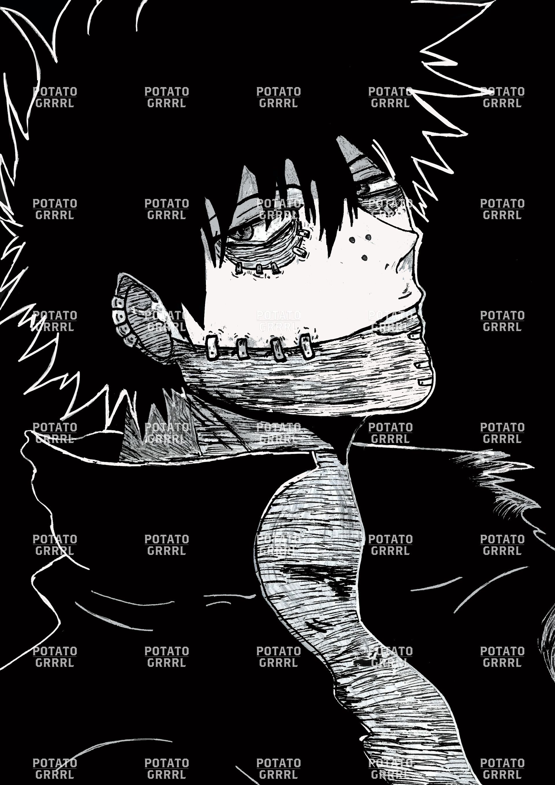 Dabi villain black and white