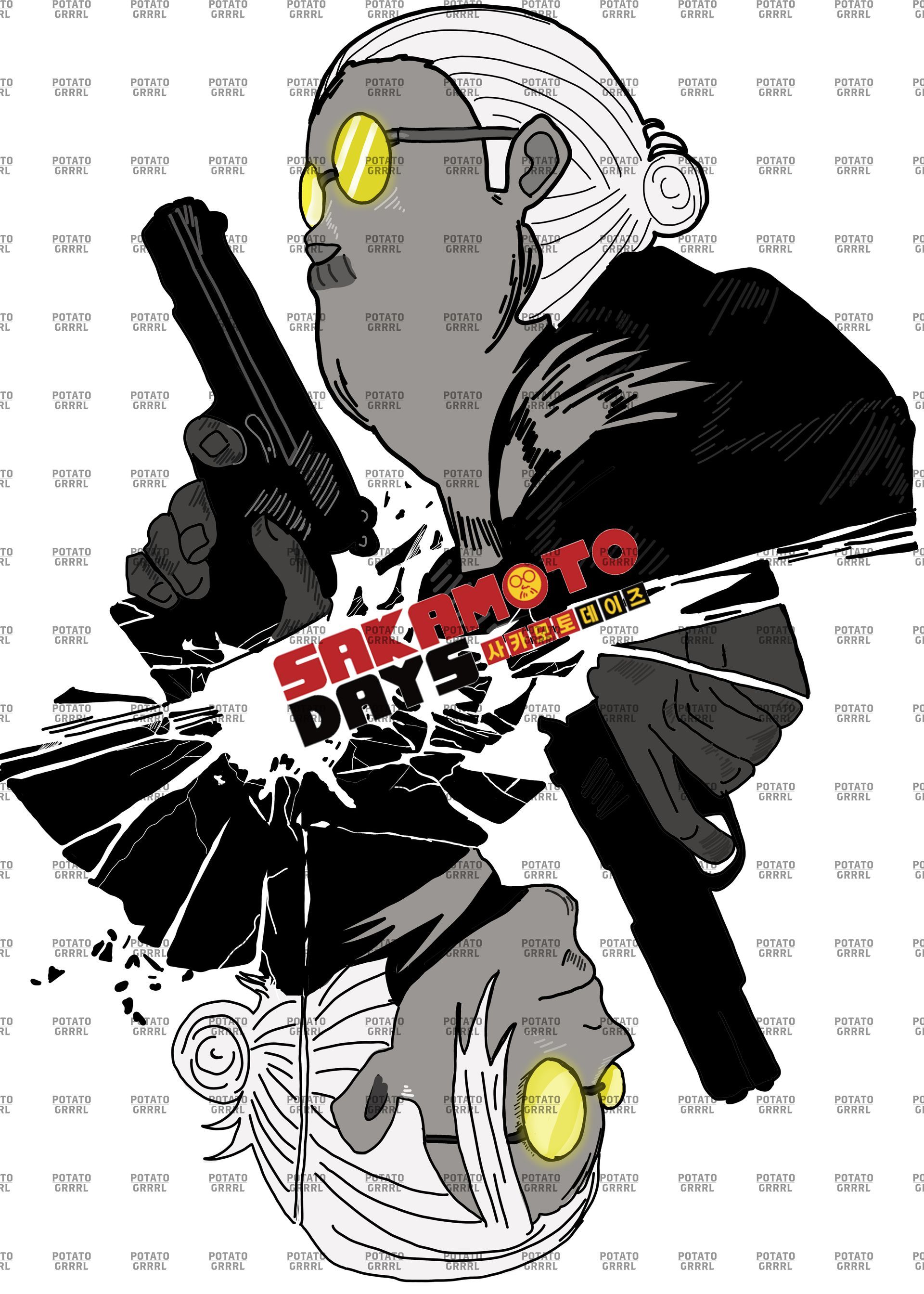 Ken in mask black and white ,red colour for blood and eye 