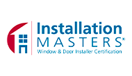 A logo for installation masters window and door installer certification.
