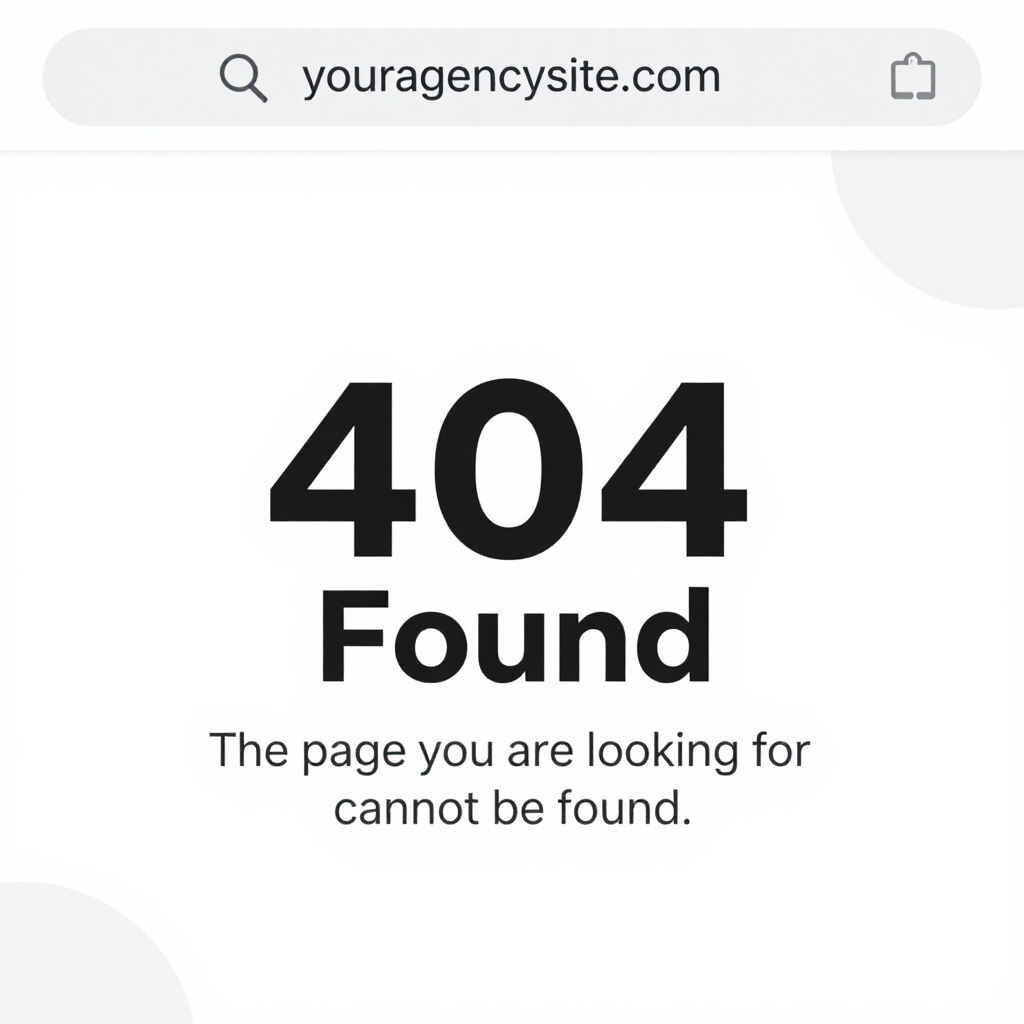 404 error page reading “404 Found” with “The page you are looking for cannot be found.”