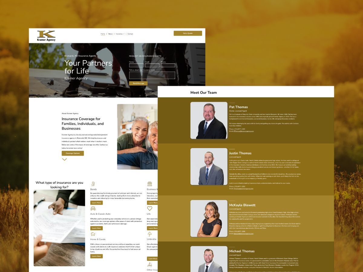 A website with a picture of a man and a woman on it.