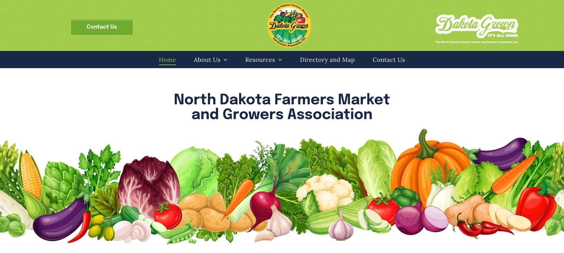 A website for the north dakota farmers market and growers association