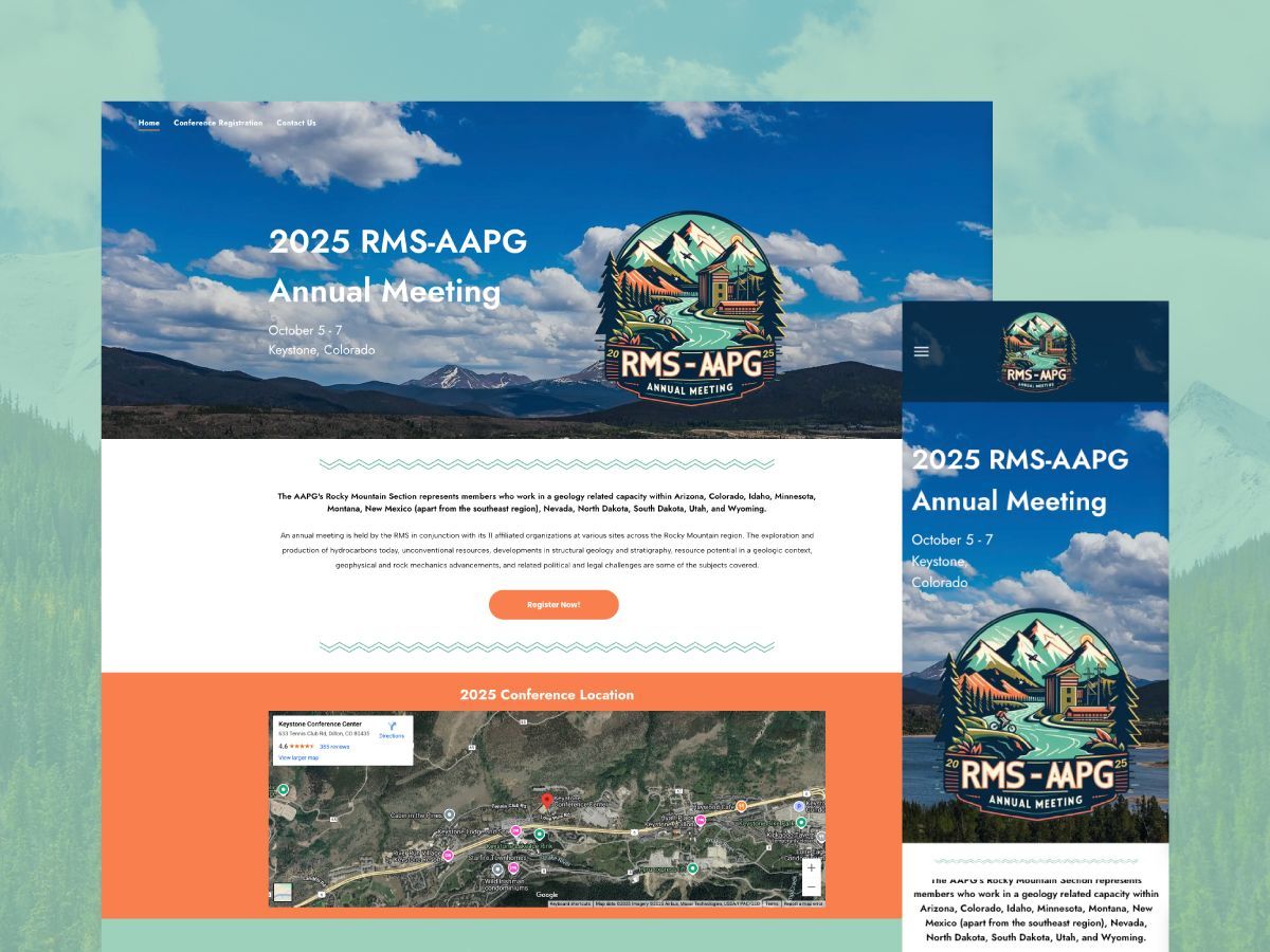 A screenshot of a website for the rms-aapc annual meeting.