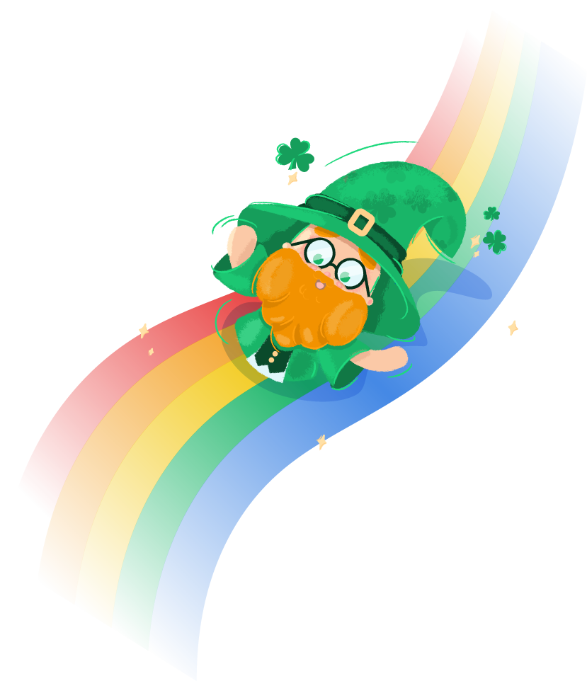 A wizard with a beard and glasses is holding a wand.