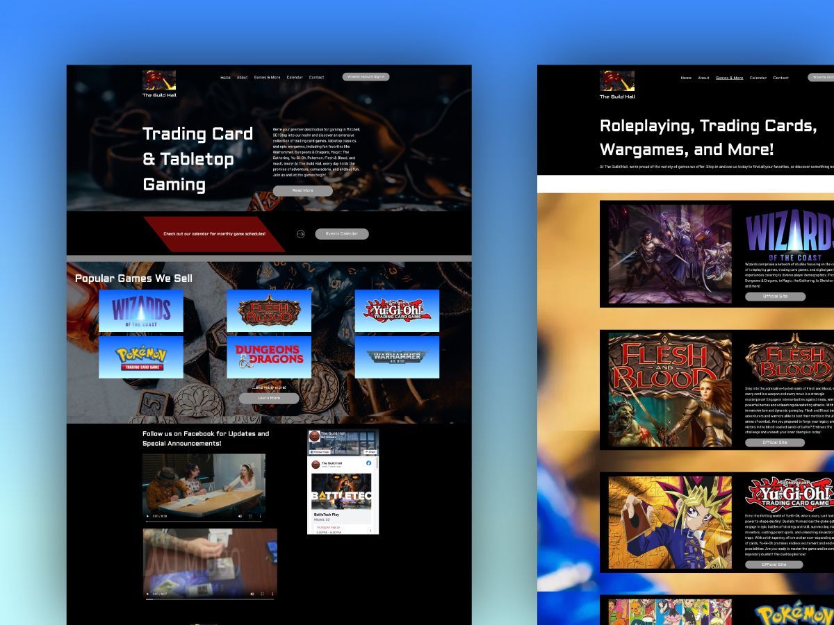 A screenshot of a website for trading cards