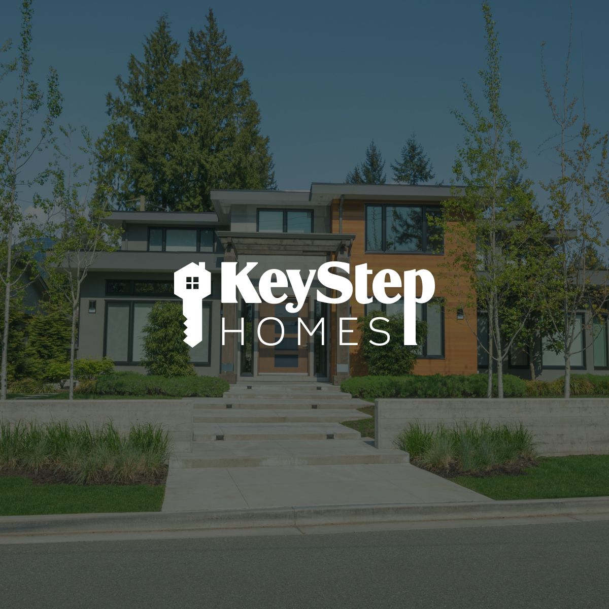 A picture of a house with the keystep homes logo on it