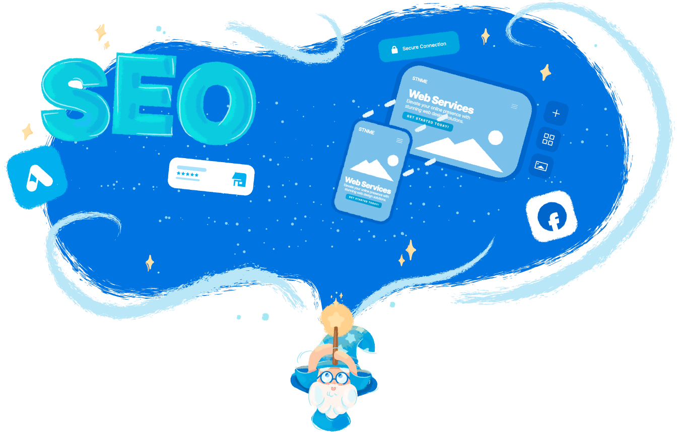 A wizard is growing a flower in a pot.