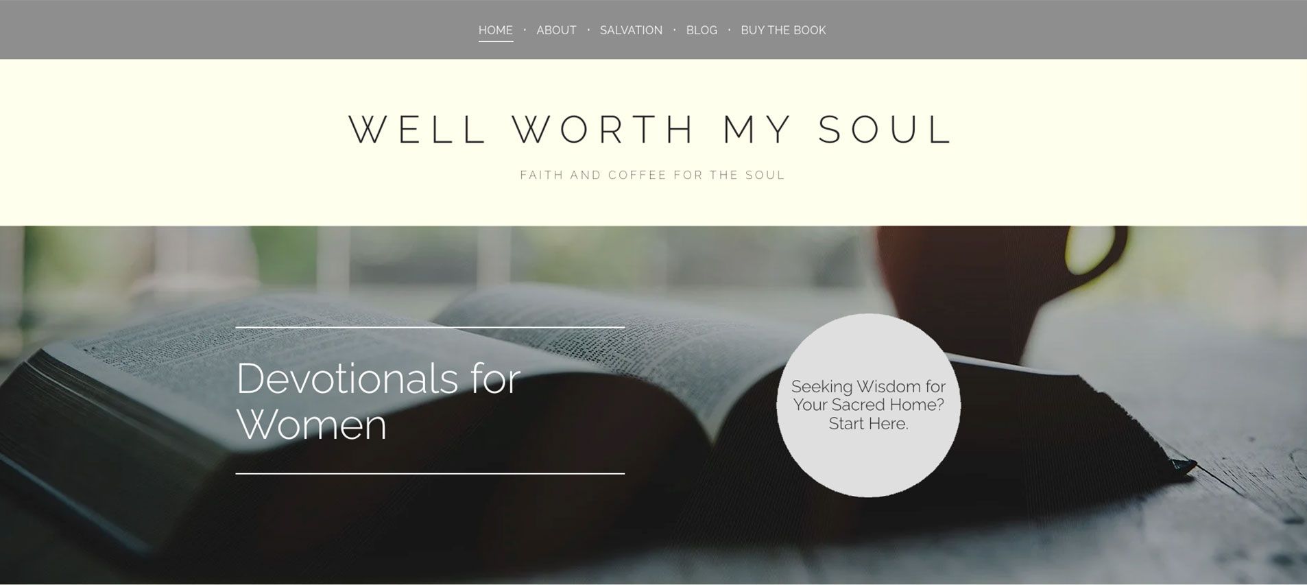 A bible is open to a page that says well worth my soul