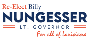 The logo for re-elect billy nungesser lt governor for all of louisiana